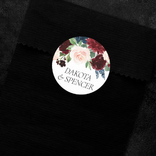 Adesivo Boho Bloom Borgonha Vermelha e Marinho Azul Pers