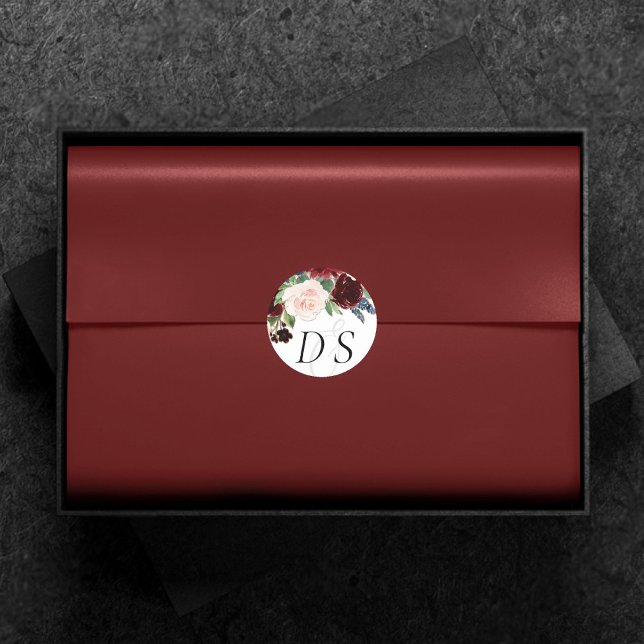 Adesivo Boho Bloom | Vermelho e Marinho da Borgonha (Criador carregado)