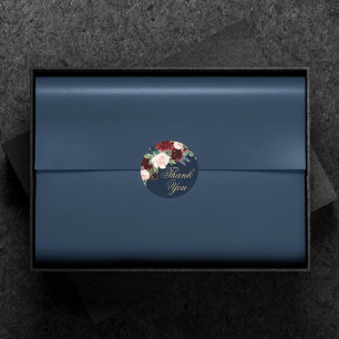 Adesivo Boho Blooms   Marinho escuro Azul e Vermelho Obrig