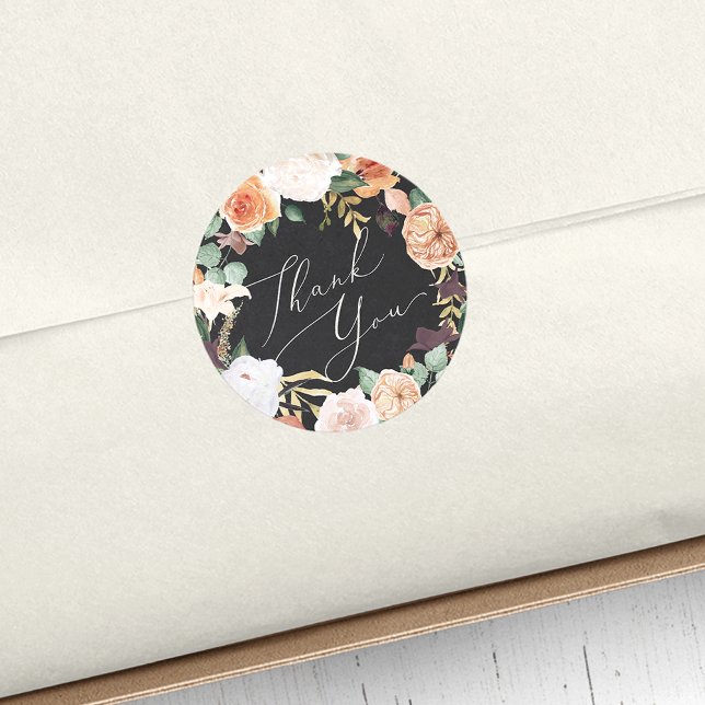 Adesivo Boho Blooms Modern Floral Obrigado (Criador carregado)