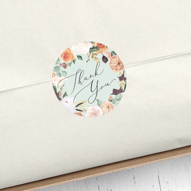 Adesivo Boho Blooms Modern Floral Obrigado (Criador carregado)