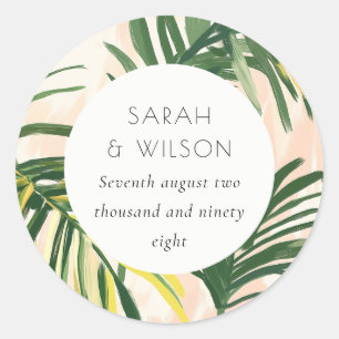 Adesivo Boho Blush Green Palm Beach Casamento