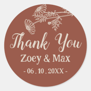 Adesivo Boho Botânico Minimalista Terracotta Orange