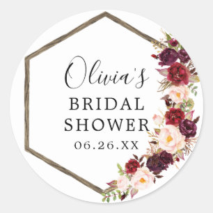 Adesivo Boho Burgundy Envelope Favor Stickers
