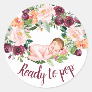 Adesivo Boho Burgundy Floral Pronto para Pop