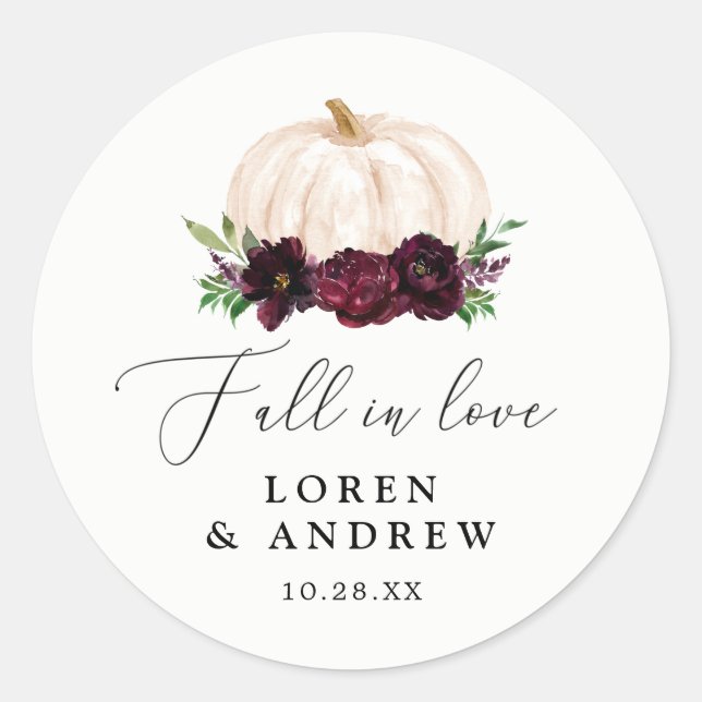 Adesivo Boho Cai No Amor Casamento Floral Pumpkin (Frente)