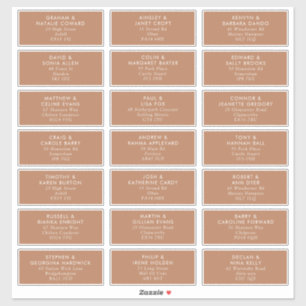 Adesivo Boho Caramel Mocha Rótulos de Endereço Convidado