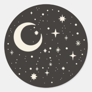 Adesivo Boho Celestial, lua e varas de estrelas