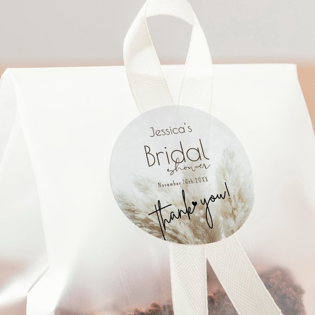 Adesivo Boho Chá de panela Neutro Fluffy Pampas Grass (Criador carregado)