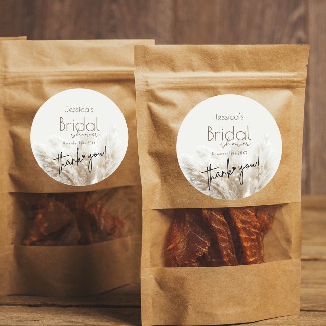 Adesivo Boho Chá de panela Neutro Fluffy Pampas Grass (Criador carregado)