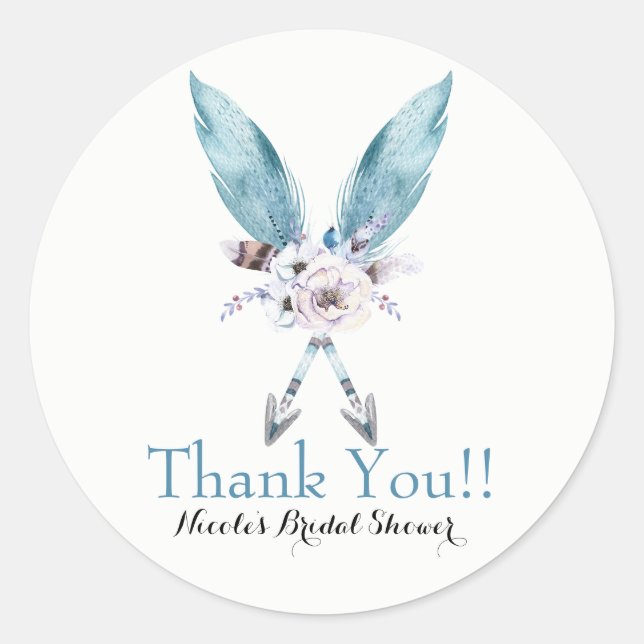 Adesivo Boho Chic Boêmio Flechas Pena Floral Festa (Frente)