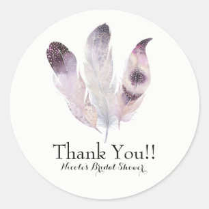 Adesivo Boho Chic Bohemian Feather Party Favor Personaliza