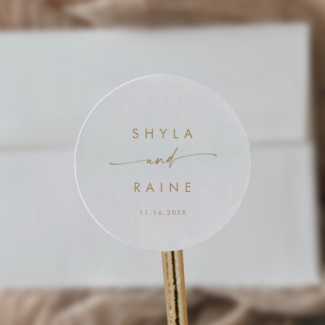 Adesivo Boho Chic Dourado e White Names Envelope Seals (Criador carregado)