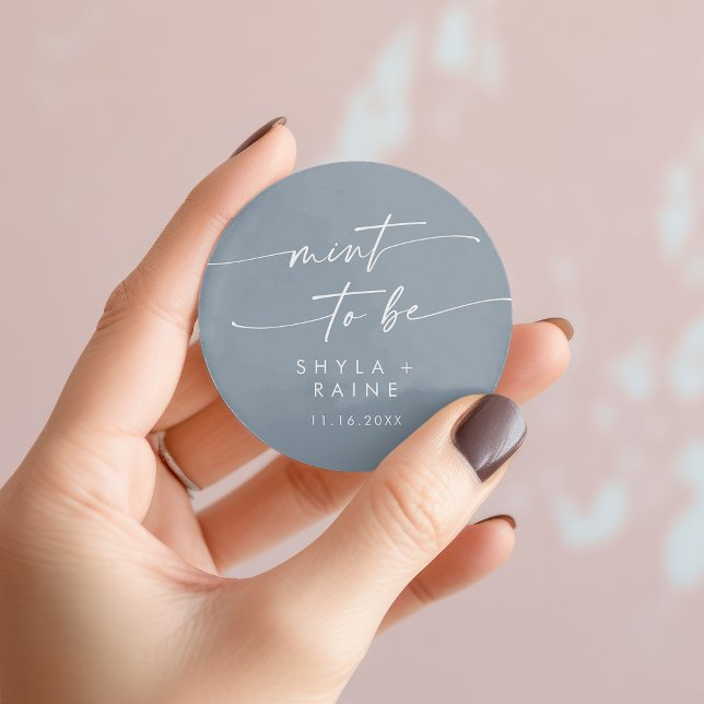 Adesivo Boho Chic Dusty Blue Mint Para Ser Favor Sticker (Boho Chic Dusty Blue Mint To Be Favor Sticker)