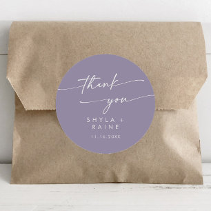 Adesivo Boho Chic Lavanda Purple Obrigado Favor De Casamen