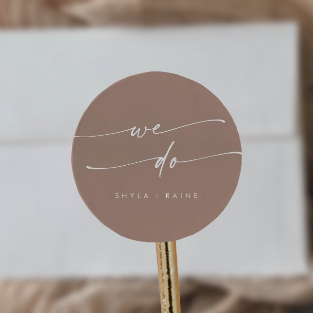 Adesivo Boho Chic Neutral Taupe Nós Envelopamos Selos (Criador carregado)