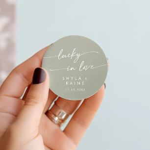 Adesivo Boho Chic Sage Green Lucky In Love Favor