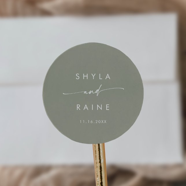Adesivo Boho Chic Sage Green Names Envelope Seals (Criador carregado)