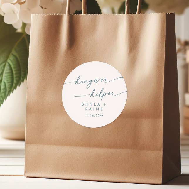 Adesivo Boho Chic Teal e Favor do Auxiliar de Capa Branca (Criador carregado)