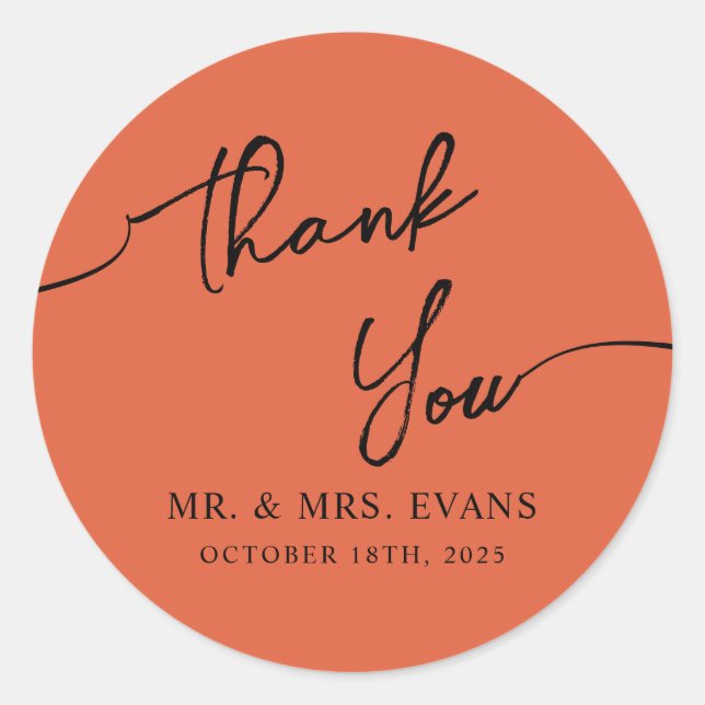 Adesivo Boho-Chic Wedding Sticker Obrigado. (Frente)