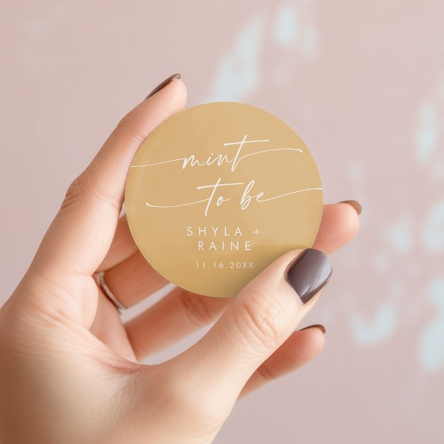 Adesivo Boho Chic Yellow Marigold Mint Para Ser Favor Stic (Boho Chic Yellow Marigold Mint To Be Favor Sticker)