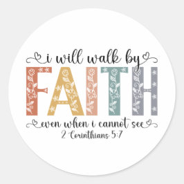 Adesivo Boho Christian Walk by Faith Bible Verse Floral