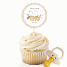 Adesivo Boho Clothesline Chá de fraldas Round Sticker