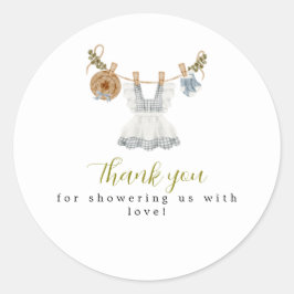 Adesivo Boho Clothesline Girl blue e white watercolor