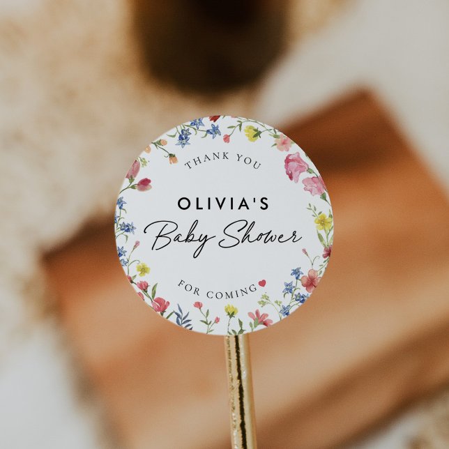 Adesivo Boho Colorful Wildflower Fairytale Chá de fraldas (Criador carregado)