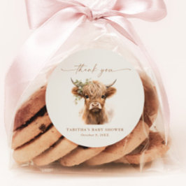 Adesivo Boho Cow Casais Chá de fraldas Obrigado