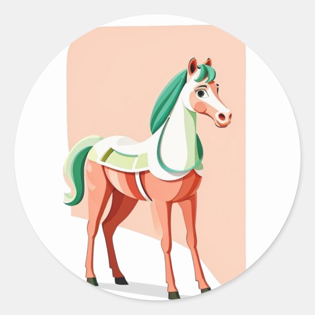 Adesivo Boho Cute Pony Design Minimalist Horse (Frente)