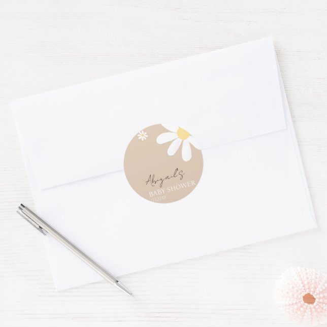 Adesivo Boho Daisy Floral Chá de fraldas (Envelope)