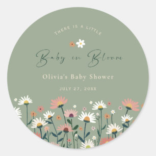 Adesivo Boho Daisy Floral Sage Green Baby in Bloom Chá