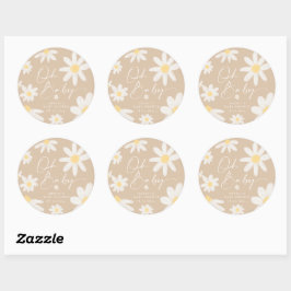 Adesivo Boho Daisy Flower Round Sticker