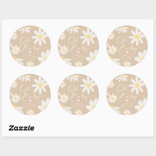 Adesivo Boho Daisy Flower Round Sticker