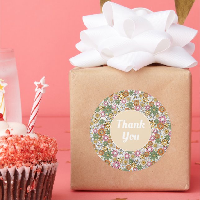 Adesivo Boho Daisy Flowers 70s Groovy Floral (Festa)