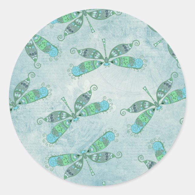 Adesivo Boho Dragonflies em azul (Frente)