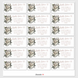 Adesivo Boho Dusty Pink - Endereço de Convidado para Casam