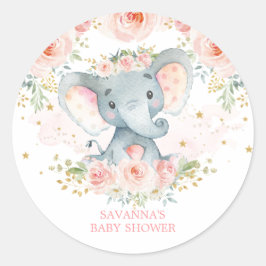 Adesivo Boho Elephant Pink Floral Baby Girl