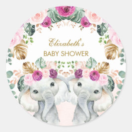 Adesivo Boho Elephant Twins Tropicais Blush Purple Floral