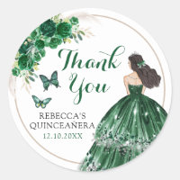 Boho Emerald Green Quinceañera Obrigado