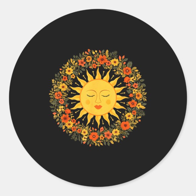 Adesivo Boho Espiritual Sol Fofo Boêmio Celestial Hippie  (Frente)
