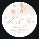 Adesivo Boho Exotic Floral Wedding Thank You<br><div class="desc">White orchids,  dusty rose and pampas grass bridal shower thank you stickers</div>