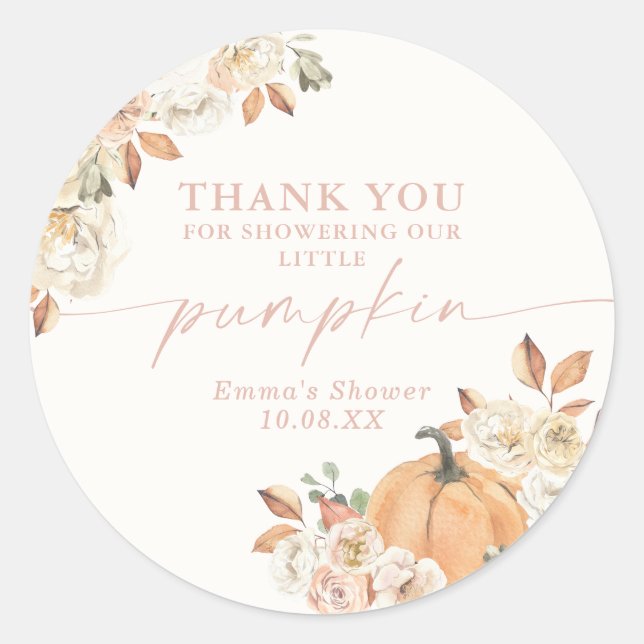 Adesivo Boho Fall Pumpkin Agradeço A Vinheta (Frente)