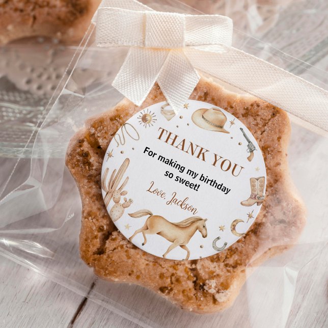 Adesivo Boho First Rodeo Labels Pinheiros de Aniversário (Criador carregado)