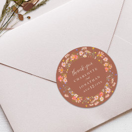 Adesivo Boho Flor Silvestre Laranja Queimada Casamento Agr