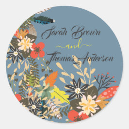 ADESIVO BOHO FLORAL AZUL COLORIDO