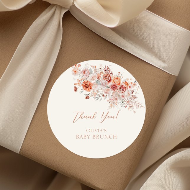 Adesivo Boho Floral Baby Brunch (Criador carregado)