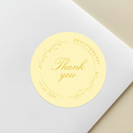 Adesivo Boho Floral Butter Yellow Wedding Thank You