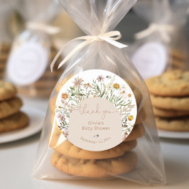 Adesivo Boho Floral Chá de fraldas Obrigado